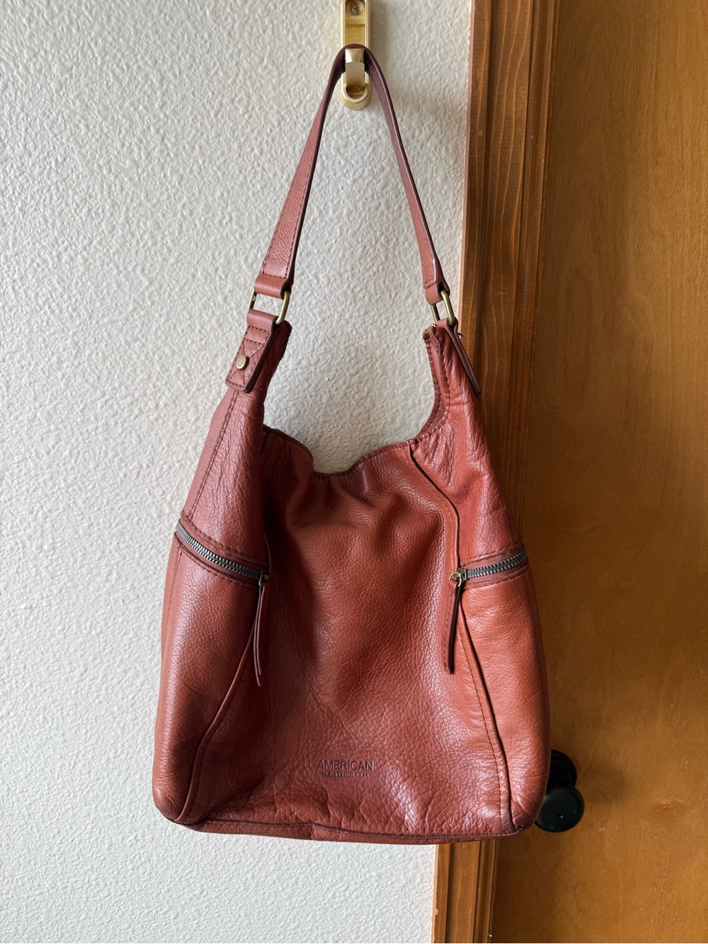 American Leather Co Brown Leather Hobo Bag